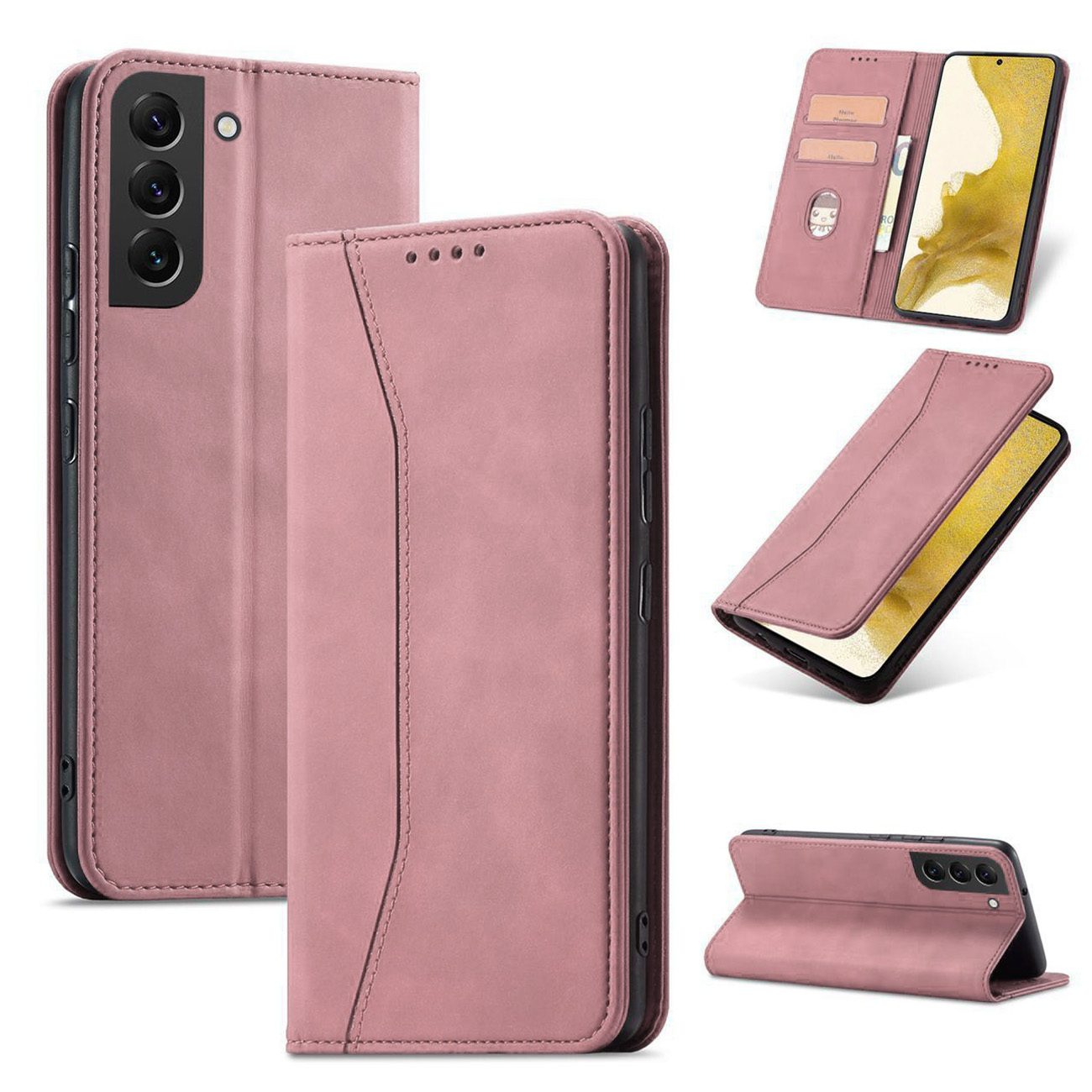 Husa Magnet Fancy Stand Compatibila Cu Samsung Galaxy A34 5G Pink Lerato