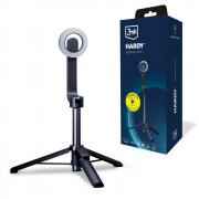 Selfie stick cu trepied si telecomanda 3mk HARDY MagSelfie pentru telefon, Reglabil, 0.72m, Negru