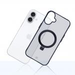 Carcasa 3mk Smoke Case cu MagSafe si Stand compatibila cu iPhone 16 Plus, Transparent / Negru 4 - lerato.ro