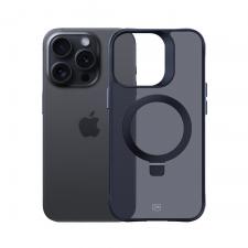 Huse si carcase iPhone 16 Pro, Carcasa 3mk Smoke Case cu MagSafe si Stand compatibila cu iPhone 16 Pro, Negru, lerato.ro