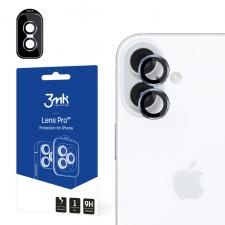 Folii protectie telefoane, Folie sticla camera foto 3mk Lens Protection compatibila cu iPhone 16 / 16 Plus, Negru, lerato.ro