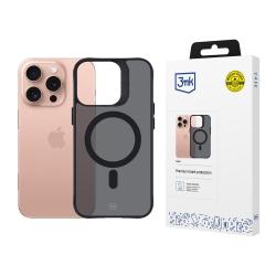 Carcasa 3mk Satin Armor MagCase cu MagSafe compatibila cu iPhone 16 Pro, Transparent / Negru
