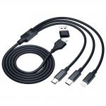 Cablu pentru incarcare si transfer de date 3mk Hyper Cable, USB-A / USB-C USB-C / Micro-USB / Lightning, 1.5m, Negru 3 - lerato.ro