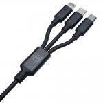 Cablu pentru incarcare si transfer de date 3mk Hyper Cable, USB-A / USB-C USB-C / Micro-USB / Lightning, 1.5m, Negru 5 - lerato.ro