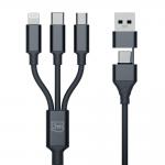 Cablu pentru incarcare si transfer de date 3mk Hyper Cable, USB-A / USB-C USB-C / Micro-USB / Lightning, 1.5m, Negru 6 - lerato.ro