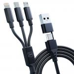 Cablu pentru incarcare si transfer de date 3mk Hyper Cable, USB-A / USB-C USB-C / Micro-USB / Lightning, 1.5m, Negru 7 - lerato.ro