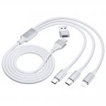Cablu pentru incarcare si transfer de date 3mk Hyper Cable, USB-A / USB-C USB-C / Micro-USB / Lightning, 1.5m, Alb 6 - lerato.ro