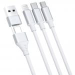 Cablu pentru incarcare si transfer de date 3mk Hyper Cable, USB-A / USB-C USB-C / Micro-USB / Lightning, 1.5m, Alb 9 - lerato.ro
