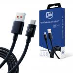 Cablu pentru incarcare si transfer de date 3mk Hyper, USB-A la USB-C, 60W, 5A, 480Mbps, 1.2m, Negru 3 - lerato.ro