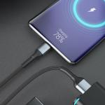 Cablu pentru incarcare si transfer de date 3MK Hyper N-SERIES, USB-A la USB-C, 18W, 2A, 1m, Negru 11 - lerato.ro