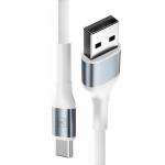 Cablu pentru incarcare si transfer de date 3MK Hyper N-SERIES, USB-A la USB-C, 18W, 2A, 1m, Alb 3 - lerato.ro