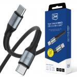 Cablu pentru incarcare si transfer de date 3mk Hyper N-SERIES, USB-C/USB-C, 60W, 3A, 2m, Negru 2 - lerato.ro