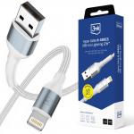 Cablu pentru incarcare si transfer de date 3mk Hyper N-SERIES, USB/Lightning, 12W, 2.4A, 2m, Alb 2 - lerato.ro