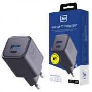 Incarcator retea 3MK Hyper Charger, USB-A / USB-C, 33W, Negru