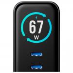 Incarcator retea 3mk InCharge Lumin cu display, 1x USB, 2x USB-C, 67W, Negru 3 - lerato.ro