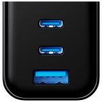 Incarcator retea 3mk InCharge Lumin cu display, 1x USB, 2x USB-C, 67W, Negru 5 - lerato.ro