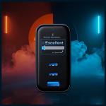 Incarcator retea 3mk InCharge Lumin cu display, 1x USB, 2x USB-C, 67W, Negru 9 - lerato.ro