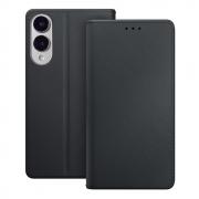 Carcasa flip cover 3mk Wallet compatibila cu Samsung Galaxy S25 Edge, Negru