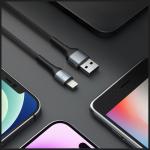 Cablu pentru incarcare si transfer de date 3mk Hyper N-SERIES, USB-A la Lightning, 12W, 2.4A, 2m, Negru 3 - lerato.ro