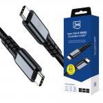 Cablu pentru incarcare si transfer de date 3mk Hyper Cable N-SERIES, USB-C la USB-C Thunderbolt 4, 240W, 5A, 2m, Negru 3 - lerato.ro