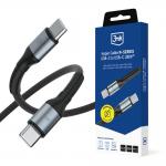 Cablu pentru incarcare si transfer de date 3mk Hyper Cable N-SERIES, USB-C la USB-C, 100W, 5A, 1.5m, Negru 3 - lerato.ro