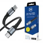 Cablu pentru incarcare si transfer de date 3mk Hyper Cable N-SERIES, USB-C la USB-C, 240W, 5A, 3m, Negru 3 - lerato.ro