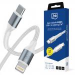 Cablu pentru incarcare si transfer de date 3mk Hyper Cable N-SERIES, USB-C la Lightning, 27W, 1m, Alb 3 - lerato.ro