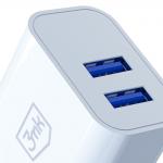 Incarcator retea 3mk FlowPower, 10W, 2.4A, 2x USB-A, Alb 4 - lerato.ro