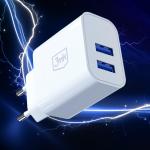 Incarcator retea 3mk FlowPower, 10W, 2.4A, 2x USB-A, Alb 5 - lerato.ro