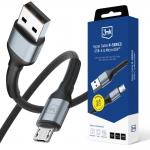 Cablu pentru incarcare si transfer de date 3mk Hyper Cable N-SERIES, USB-A la MicroUSB, 10W, 2A, 0.5m, Negru 2 - lerato.ro