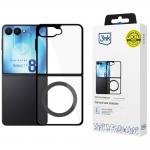 Carcasa 3mk Satin Armor MagCase cu MagSafe compatibila cu Samsung Galaxy Z Flip 8, Transparent / Negru 3 - lerato.ro
