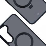 Carcasa 3MK Smoke Case MagSafe si Stand compatibila cu Samsung Galaxy S24 Plus, Negru 4 - lerato.ro