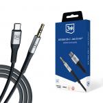 Cablu audio 3MK AUX, tata USB-C la tata jack 3.5 mm, 1m, Negru 11 - lerato.ro