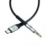 Cablu audio 3MK AUX, tata USB-C la tata jack 3.5 mm, 1m, Negru 4 - lerato.ro
