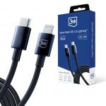 Cablu pentru incarcare si transfer de date 3MK Hyper Cable, USB-C/Lightning, 20W, 1.2m, Negru 8 - lerato.ro
