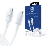 Cablu pentru incarcare si transfer de date 3MK Hyper Cable, 2x USB-C, 100W, 1.2m, Alb 11 - lerato.ro