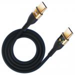 Cablu pentru incarcare si transfer de date 3MK Hyper Silicone, 2x USB-C, 100W, 2m, Negru 3 - lerato.ro