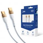 Cablu pentru incarcare si transfer de date 3MK Hyper Silicone, 2x USB-C, 100W, 2m, Alb 8 - lerato.ro