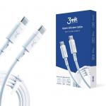 Cablu pentru incarcare si transfer de date 3MK Hyper Silicone, 2x USB-C, 60W, 3A, 1m, Alb 11 - lerato.ro