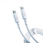 Cablu pentru incarcare si transfer de date 3MK Hyper Silicone, 2x USB-C, 60W, 3A, 1m, Alb 2 - lerato.ro