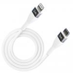Cablu pentru incarcare si transfer de date 3MK Hyper Silicone, USB-C/Lightning, 20W, 3A, 1m, Alb 3 - lerato.ro