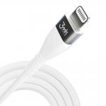 Cablu pentru incarcare si transfer de date 3MK Hyper Silicone, USB-C/Lightning, 20W, 3A, 1m, Alb 8 - lerato.ro