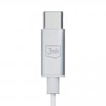 Casti audio cu microfon 3MK Wired, In-ear, Control pe fir, USB-C, Lungime cablu 1.2m, Alb 6 - lerato.ro