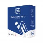 Casti audio cu microfon 3MK Wired, In-ear, Control pe fir, USB-C, Lungime cablu 1.2m, Alb 8 - lerato.ro