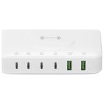 Statie de incarcare 7 in 1 4smarts, PD 100W, Incarcare Wireless 15W, 2x USB-A, 4x USB-C, Alb 2 - lerato.ro