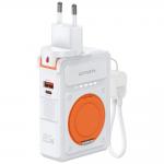 Incarcator retea 6in1 4smarts, 1xUSB-C, 1xUSB-A, Incarcare Wireless 15W, Functie powerbank 10000mAh, Stand incorporat, Alb 4 - lerato.ro