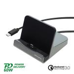 Statie de incarcare 4smarts VoltDock pentru tableta, 60W, 480Mbps, Quick Charge 4.0, USB-C, Gri 3 - lerato.ro