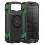 Baterie externa 4smarts Solar TitanPack Rugged UltiMag, 20000mAh, PD 20W, Incarcare Wireless 15W, 1x USB-A, 1x Lightning, 1x MicroUSB, 1x USB-C, Negru / Verde 2 - lerato.ro