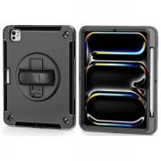 Carcasa 4smarts Rugged cu Grip Stand compatibila cu iPad Pro 11 inch 2024, Negru