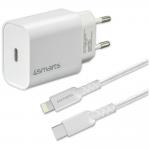 Incarcator retea 4smarts VoltPlug, 20W, 3A, 1x USB-C, Cablu USB-C la Lightning inclus, Alb 2 - lerato.ro
